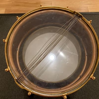 1928 Slingerland Fancher Model 5.5x14 Snare Drum in Sea Green Pearl image 10