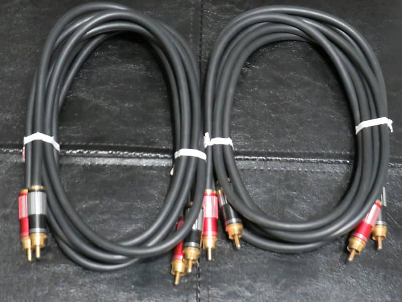 2 PAIR PARTS EXPRESS 6FT PREMIUM OFC GOLD RCA/BETTER THAN MONSTER CABLES  			