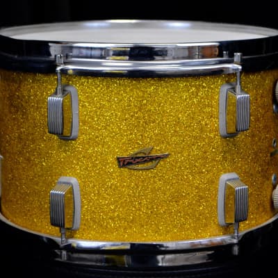 Trixon 25.5/13/16/5x14 Drum Set - Speedfire Gold Glitter NOS image 11