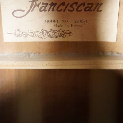 Franciscan ES7C-4 - Natural Made in Korea Electric Acoustic Guitar w/ Padded Gig Bag image 5
