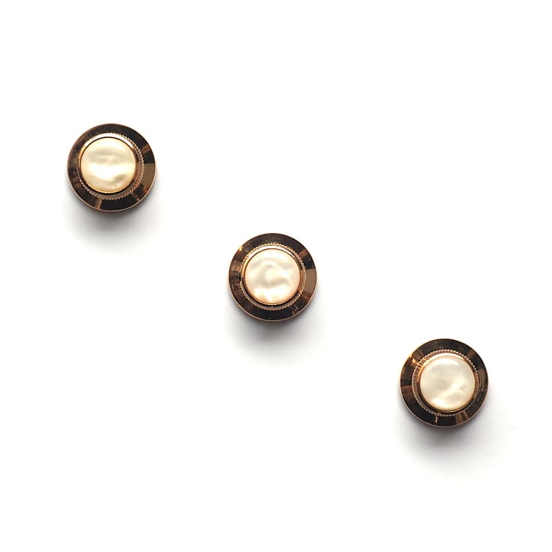 Stratocaster Control Knobs Metal Pearl - Gold | Reverb