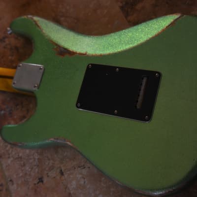 American Fender Stratocaster Relic Green Sparkle HSS image 19