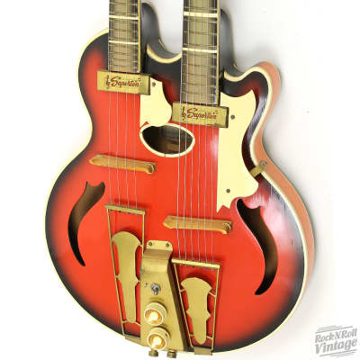 Supertron Double Neck Guitar Mando 1961 Redburst image 2