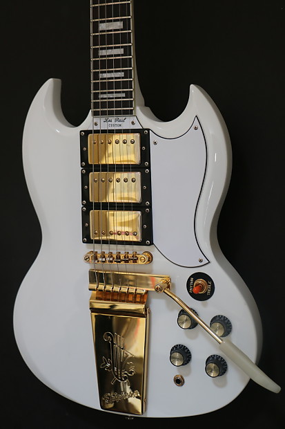 Epiphone G-400 Custom '62 Les Paul Custom w/Maestro White