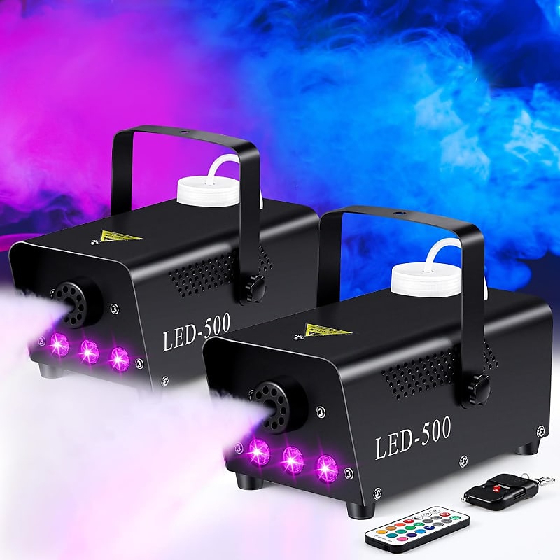 2 Set 500 Wattage Fog Machine Halloween With 3 Colorful Led Reverb