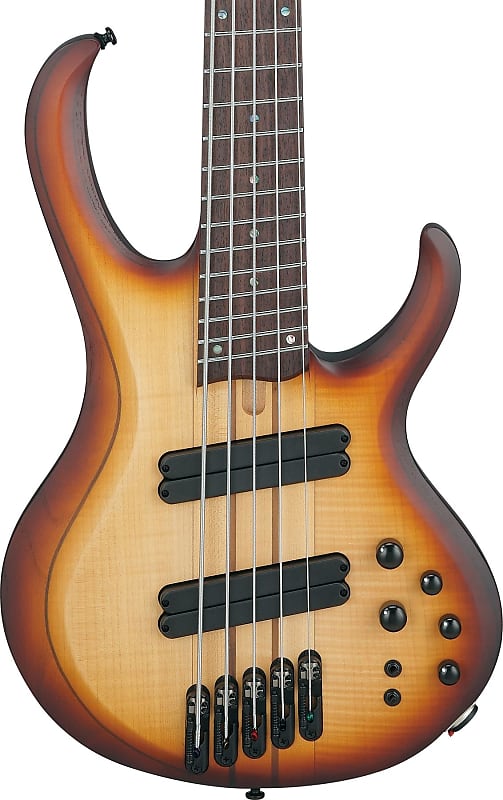 Ibanez BTB Bass Workshop Multi-scale 5-string Electric Bass - Natural Browned Burst Flat image 1