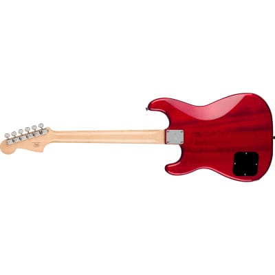 Squier Paranormal Strat-O-Sonic Guitar, Laurel Fretboard Crimson Red Transparent image 2