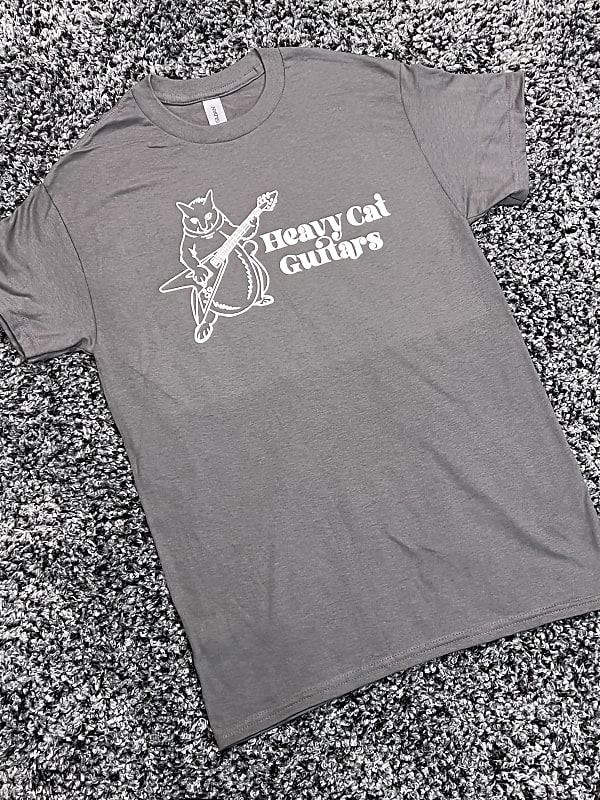 Heavy Cat Guitars T-Shirt Charcoal Gray Size Medium image 1