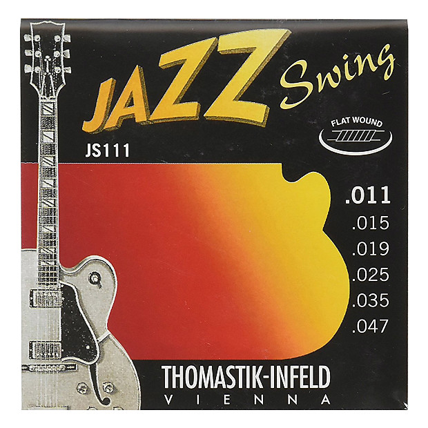 Thomastik-Infeld	JS111 Jazz Swing Nickel Flat-Wound Guitar Strings - Light (.11 - .47) image 1