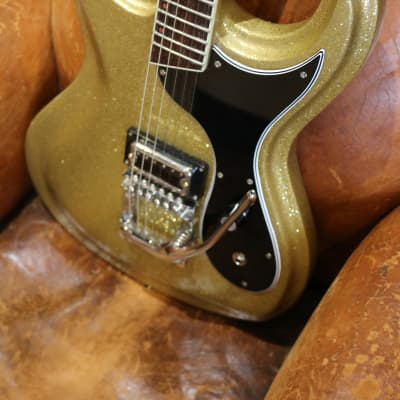 Guitare Type Mosrite "Discoramones" Philippe Dubreuille Gold Sparkle 2020 image 5