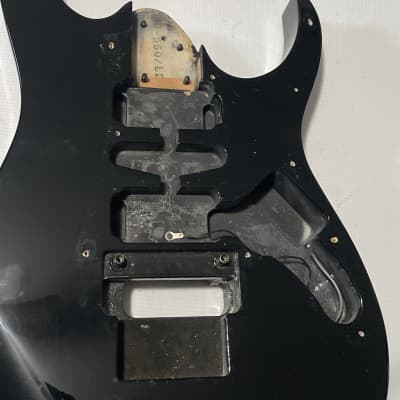 1990's Japan Fujigen Ibanez RG550M Black Strat Guitar Body Floyd Ready image 7