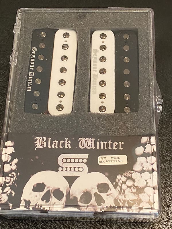 Seymour Duncan Black Winter 7 String Humbucker Passive Mount Pickup Set In  Black & White Zebra