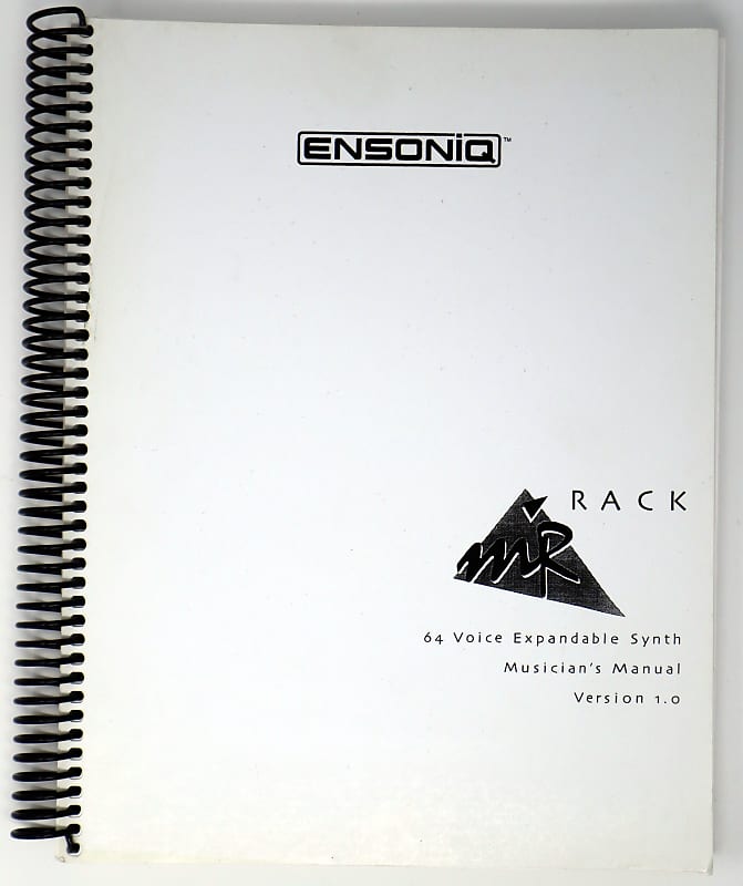 Ensoniq MR Rack Musician's Manual Version 1.0 1990s image 1