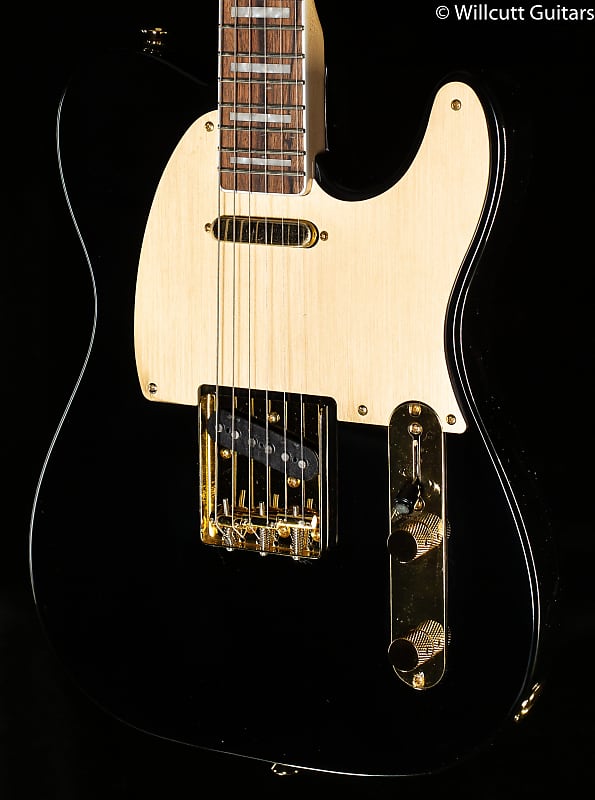 Squier 40th Anniversary Telecaster, Gold Edition, Laurel Fingerboard, Gold Anodized Pickguard, Black (065) image 1