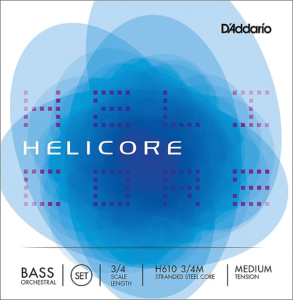 D'Addario H610 3/4M Helicore Orchestral Series 3/4-Scale Double Bass String Set - Medium Tension image 1