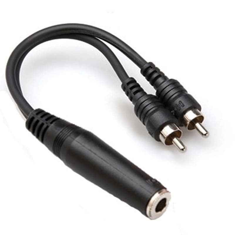 Hosa Technology YPR-131 Y Cable 1/4 in TSF to Dual RCA image 1