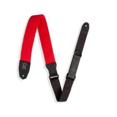 Levy's 2 inch Wide Red Cotton RipChord Guitar Strap. image 1