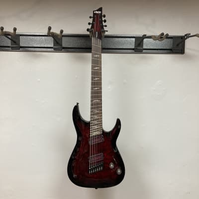 Schecter Omen Elite-7 Multiscale Black Cherry Burst Blem image 2