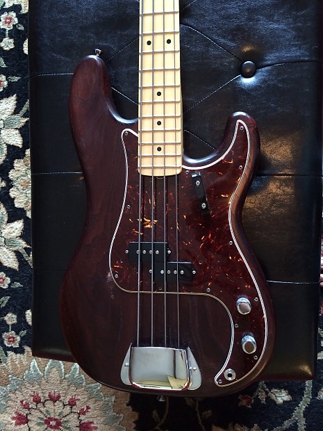 Fender FSR American Standard Hand-Stained Ash Precision Bass Mahogany Stain 2012 image 1