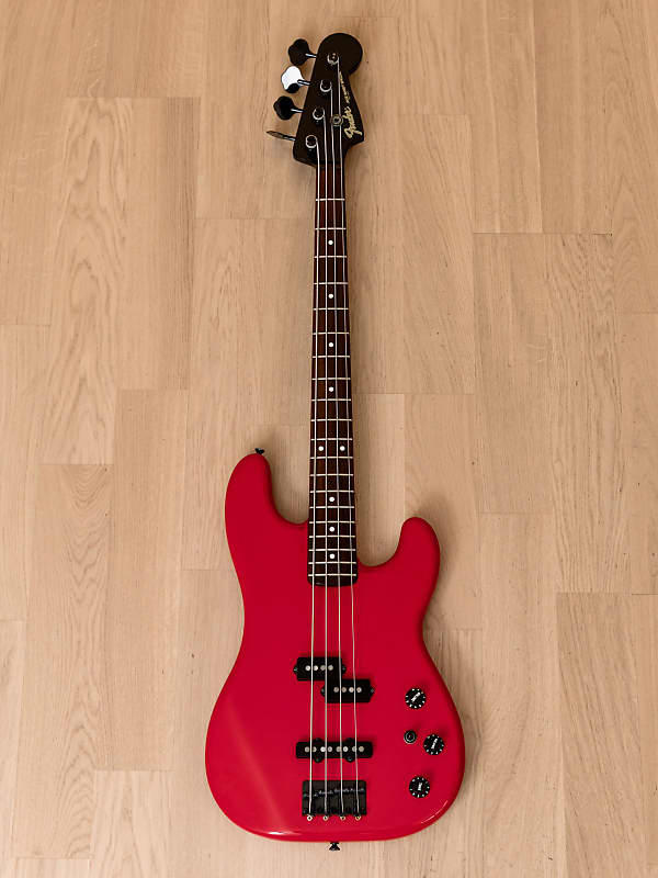 1986 Fender Boxer Series Jazz Bass Special PJ-555 Vintage PJ Bass Torino  Red, Japan MIJ Fujigen