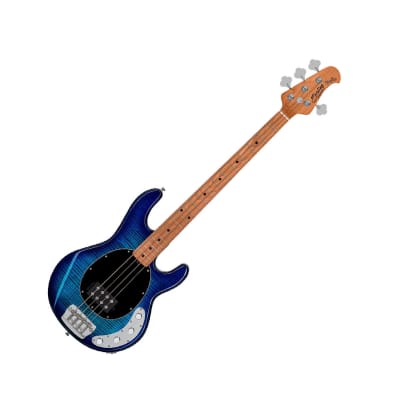 Sterling by Music Man RAY34 StingRay Flame Maple Bass - Neptune Blue - B-Stock for sale
