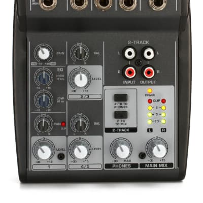 Behringer Xenyx 502 5-channel Analog Mixer  Bundle with Pro Co EG-10 Excellines Straight to Straight Instrument Cable - 10-foot image 3