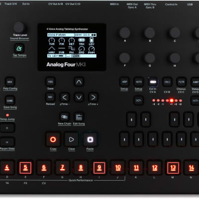 Elektron Analog Four MKII 4-voice Analog Synthesizer with Sequencer (AnalogFour2Bkd5)