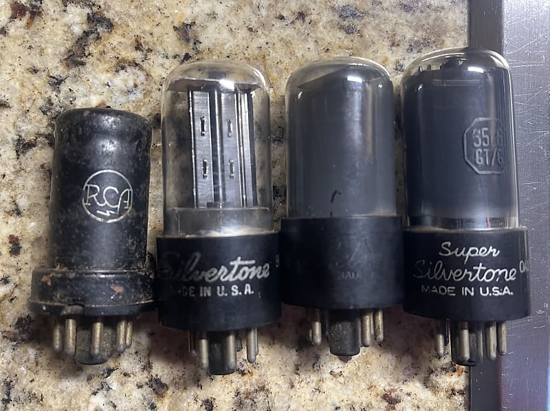 Silvertone/RCA Spare Radio Tubes 35L6 GT/G, 86X, 12SG7. 1940’s-1960’s - Black image 1