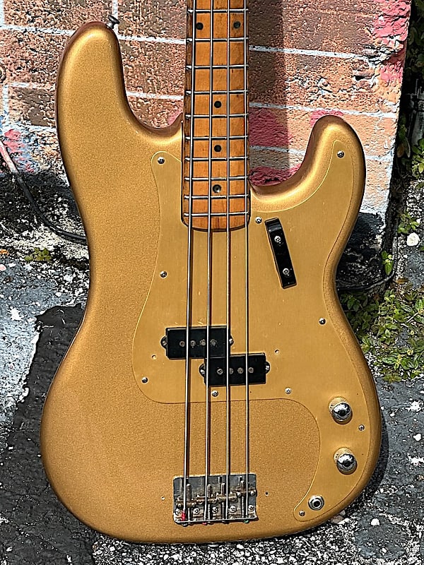 Fender Precision Bass  1957 - rare Gold Top Gold Refin early Raised "A" Polepiece P Bass on a budget ! image 1