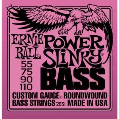 Ernie Ball 2831 Bass Guitar Strings Roundwound Power Slinky 55-110 (Purple) image 1