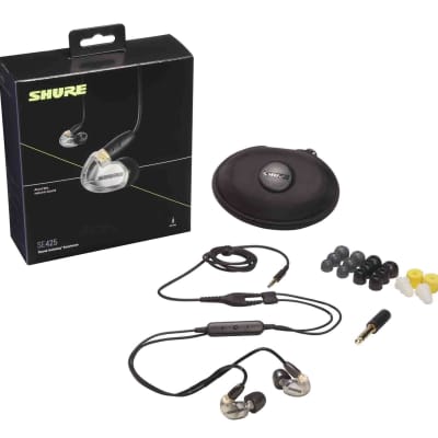 Shure SE425-V+UNI Sound Isolating Earphones with 3.5mm Cable, Remote and Mic - Silver image 1
