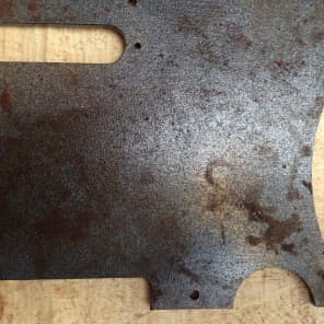 Rusted black telecaster pickguard. heavy distressed, rust holes, one of a kind for guitar building image 2