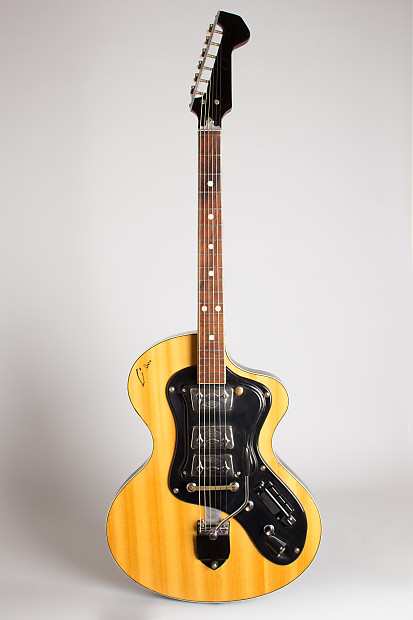 Wandre  Polyphon Beta Semi-Hollow Body Electric Guitar (1964), black hard shell case. image 1