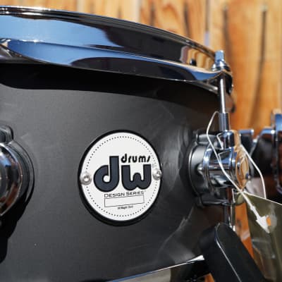 DW Design Series Satin Black 5.5 x 12" Maple Snare Drum (2023) | 12" Snare Drum Free Shipping! image 2