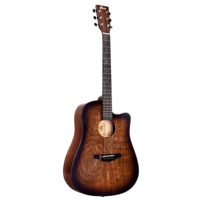 WINZZ AF-HE00LC  Cutaway Carved Design Acoustic Electric Guitar image 3