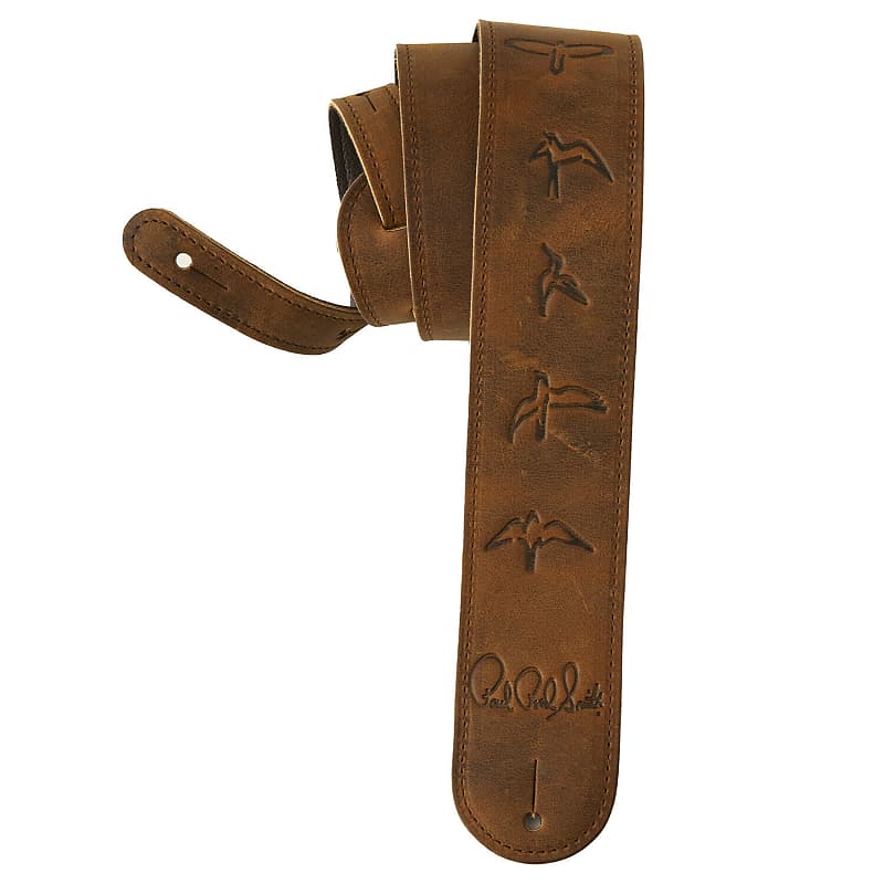 Paul Reed Smith PRS 2.5" Leather Birds Guitar Strap - Distressed Brown image 1