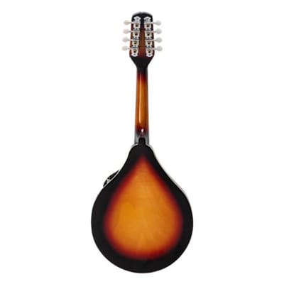 Glarry A Style 8-String Acoustic Mandolin Flatback Acoustic Mandolin with Pick Guard Sunset Color image 4