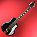 [USED] Supro 1275JB Supro Tri Tone Solid Body Electric Guitar Jet Black (See Description).
