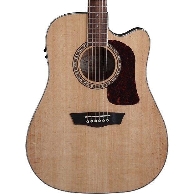 Washburn HD20SCE Heritage 20 Series Dreadnought Cutaway with Electronics Natural Gloss image 2