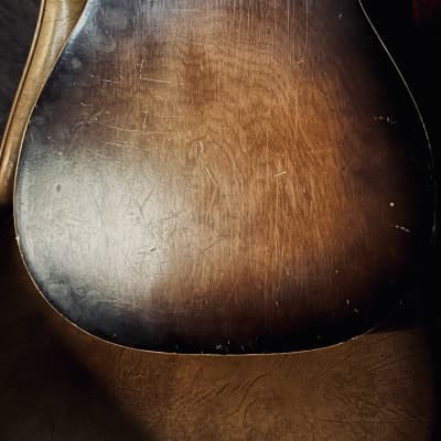 Harmony Gene Autry Round-Up 00-size guitar 1930s - Dark sunburst w/ stencil graphics image 3