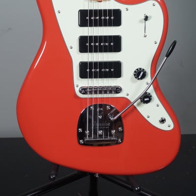 Fender Noventa Jazzmaster, Fiesta Red, Maple fb, w/deluxe gig bag image 1