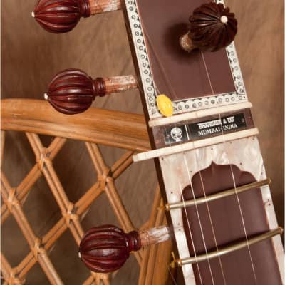 Indian Sitar Package Includes: Burgundy Red Sitar Indian Full Size W/ Case Cd Or Book & Extras +Mizr image 5