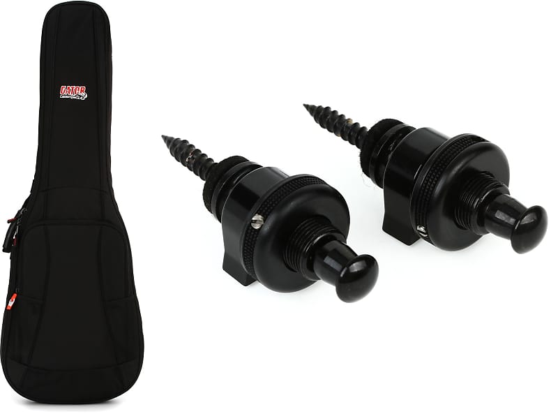 Schaller SLocks Security Strap Locks Black Chrome Bundle Reverb