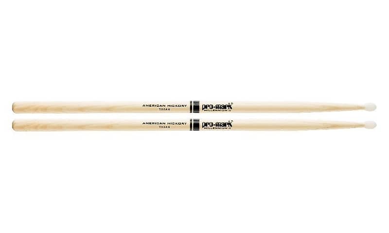 Pro-Mark Hickory Drum Sticks, 5A Oval Nylon Tips, Medium, Made in USA, TX5AN image 1