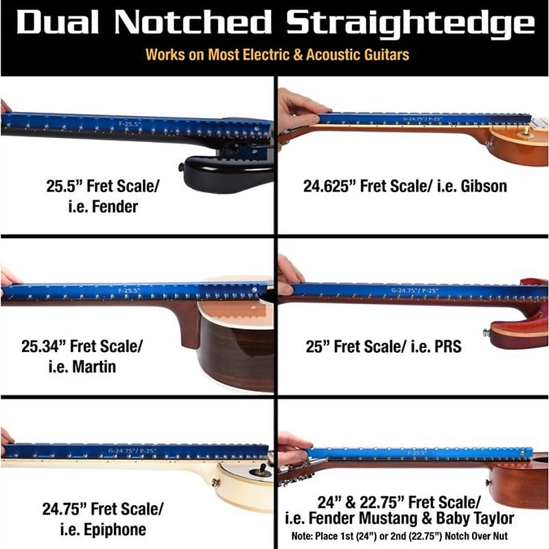Music Nomad Tri-Beam 3-in-1 - Dual Notched Straight Edge