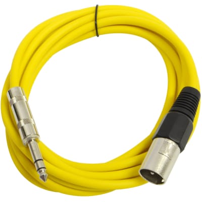 SEISMIC (6) Yellow 1/4" TRS - XLR Male 10' Patch Cables image 2