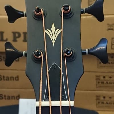 ARIA FEB F2/FL STBK Elecord Acoustic Bass Flame Nato Top STBK (Stained Black) image 5