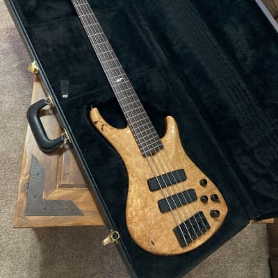 Roscoe LG 3005 Maple Burl top - Cedar Body - Excellent Condition USED Bass - 8.5 pounds - SN 5998 image 1