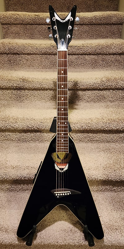 Dean VCO CBK V-Coustic Acoustic V 2000's Gloss Black W/Gig | Reverb