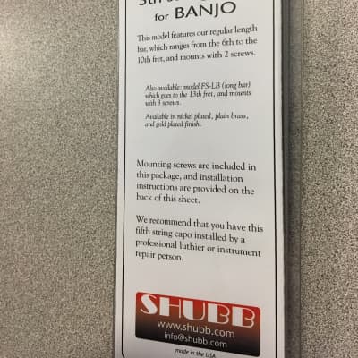 New Shubb 5th String FS Banjo Capo image 4